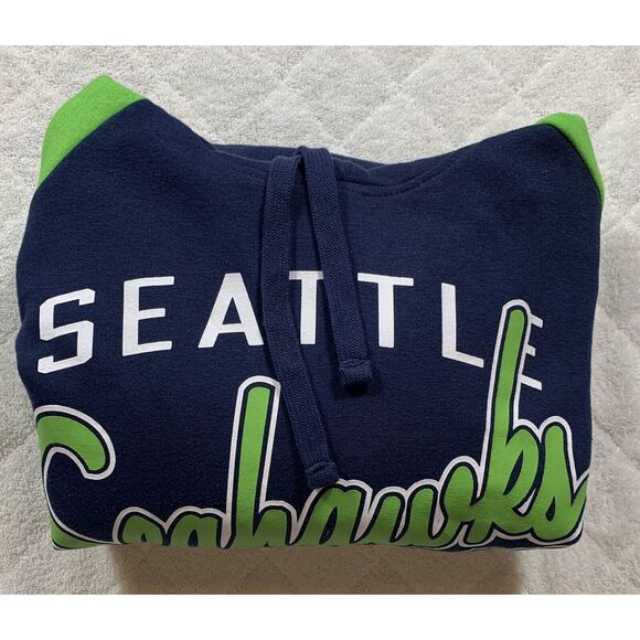 NFL Seattle Seahawks Hoodie Sweatshirt Men's Medium Football Navy  - 294 - Picture 8 of 10